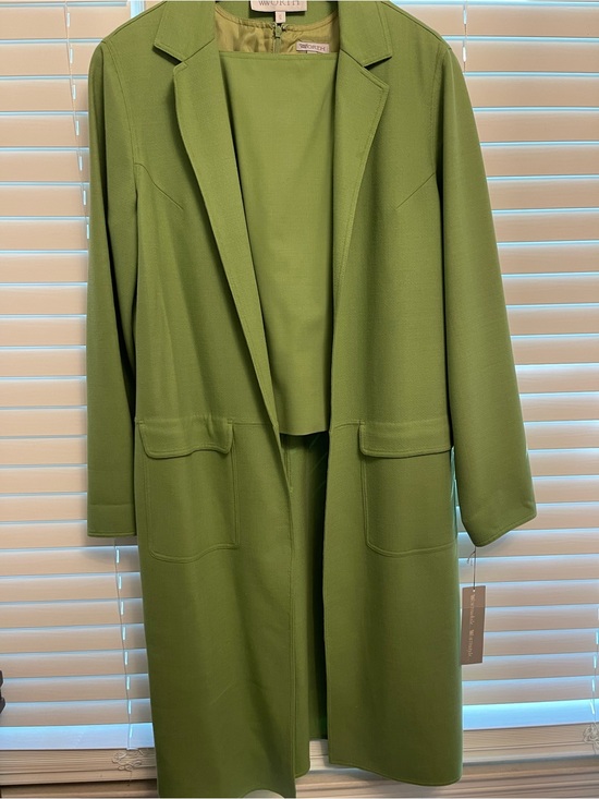 Worth Jackets & Blazers - Worth Olive Green Long Blazer Coat